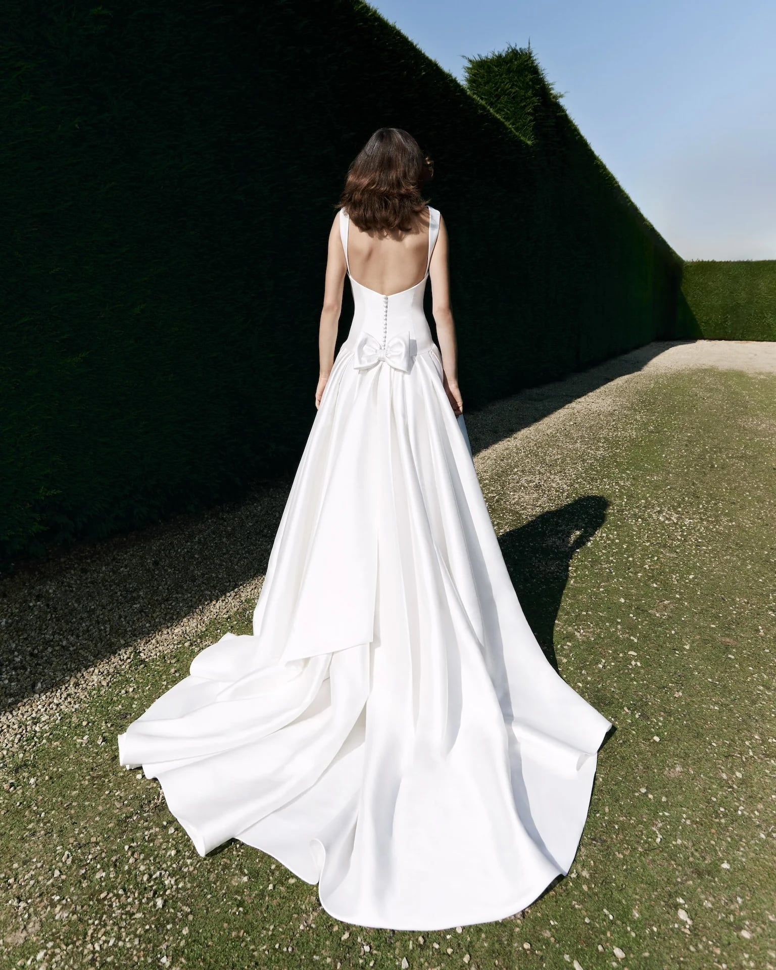 VRM458 - Mikado Clean Cut Gown - Image 3