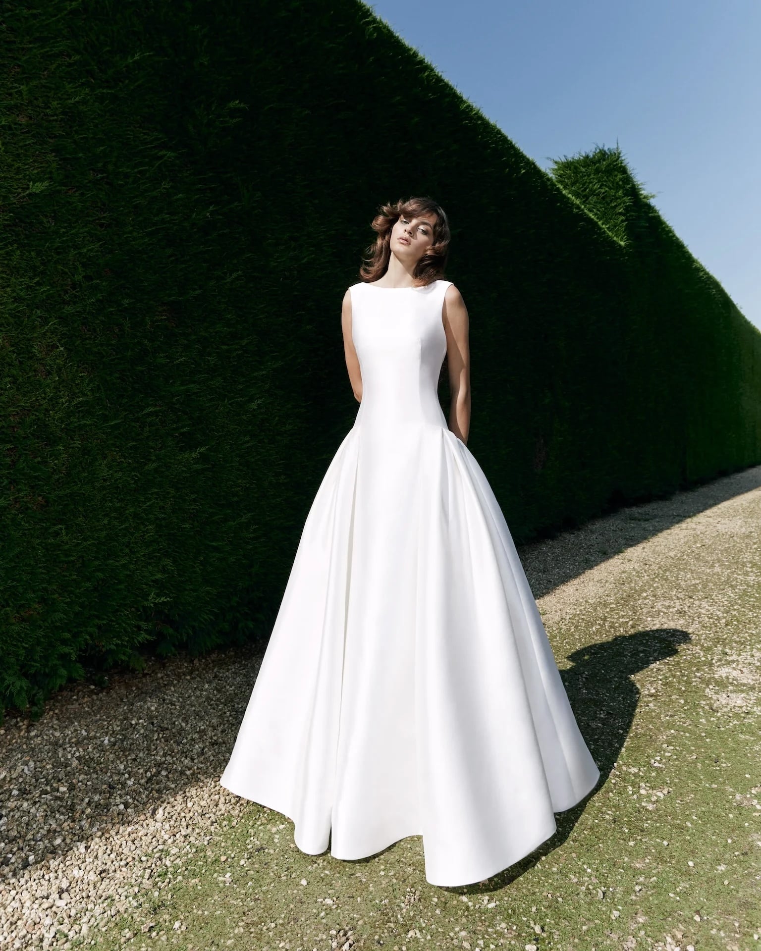 VRM458 - Mikado Clean Cut Gown - Image 4