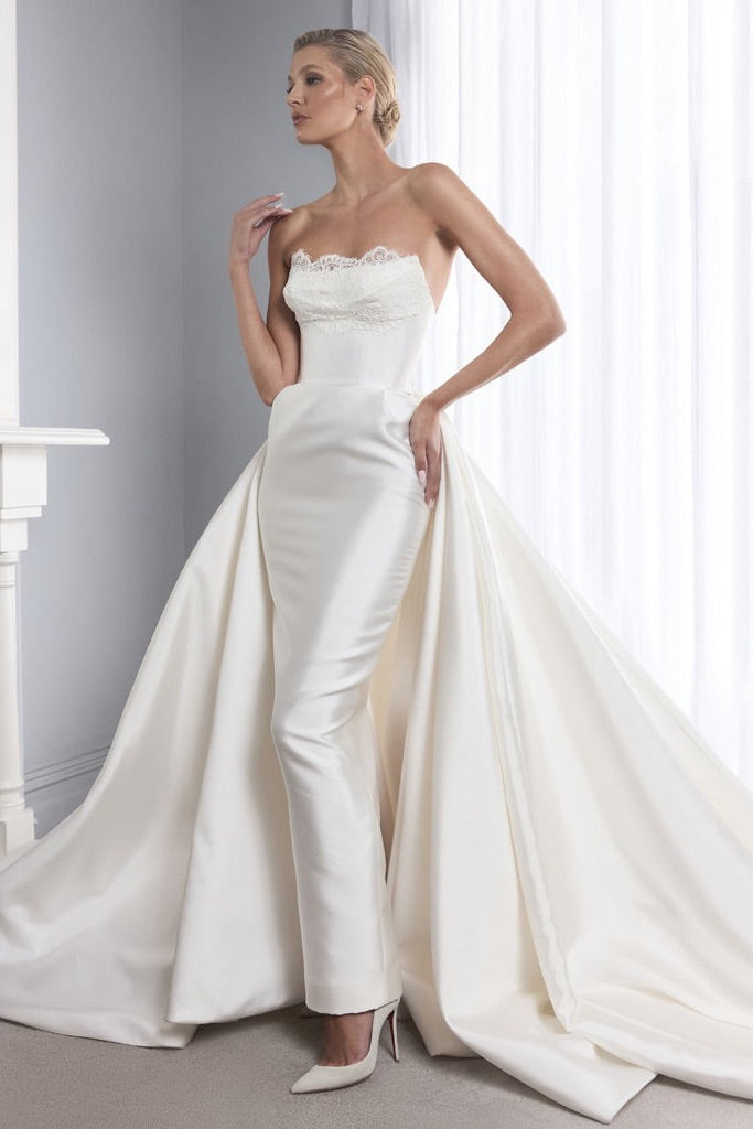 Steven Khalil Bernadette Sheath Gown - Detachable Overskirt