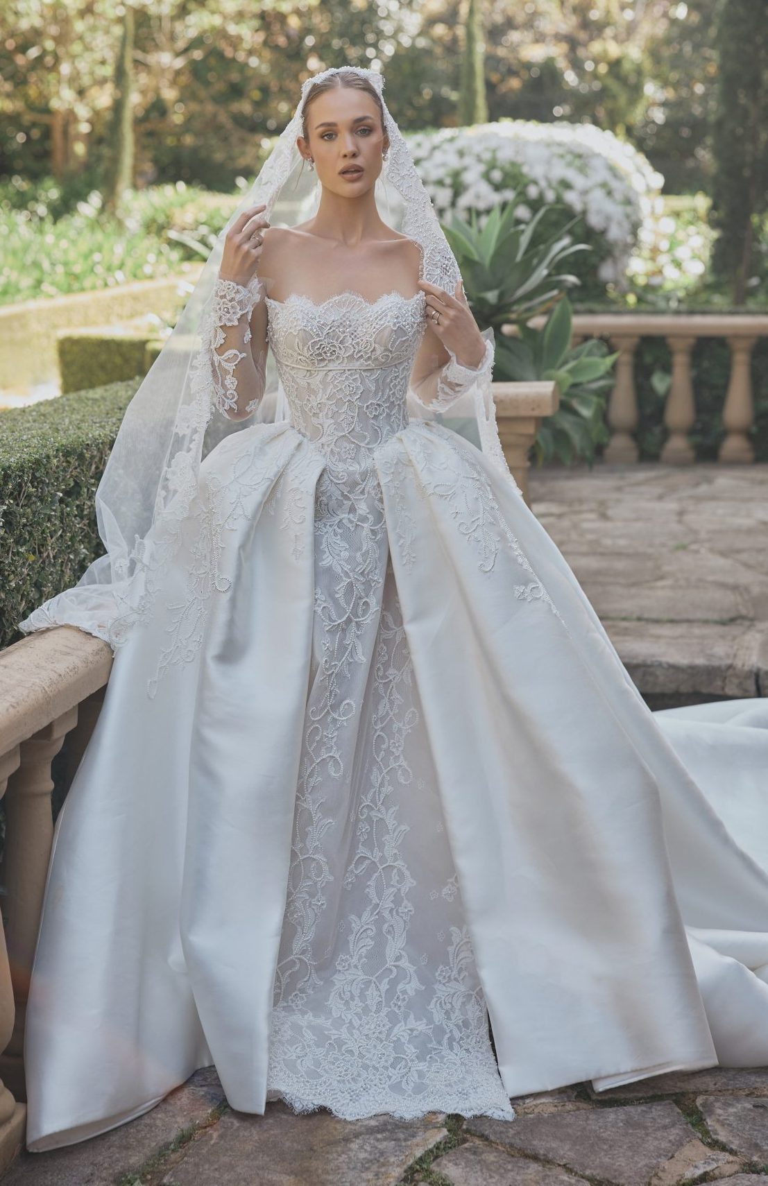 Steven Khalil Natalia Ballgown – Lace & Mikado Elegance